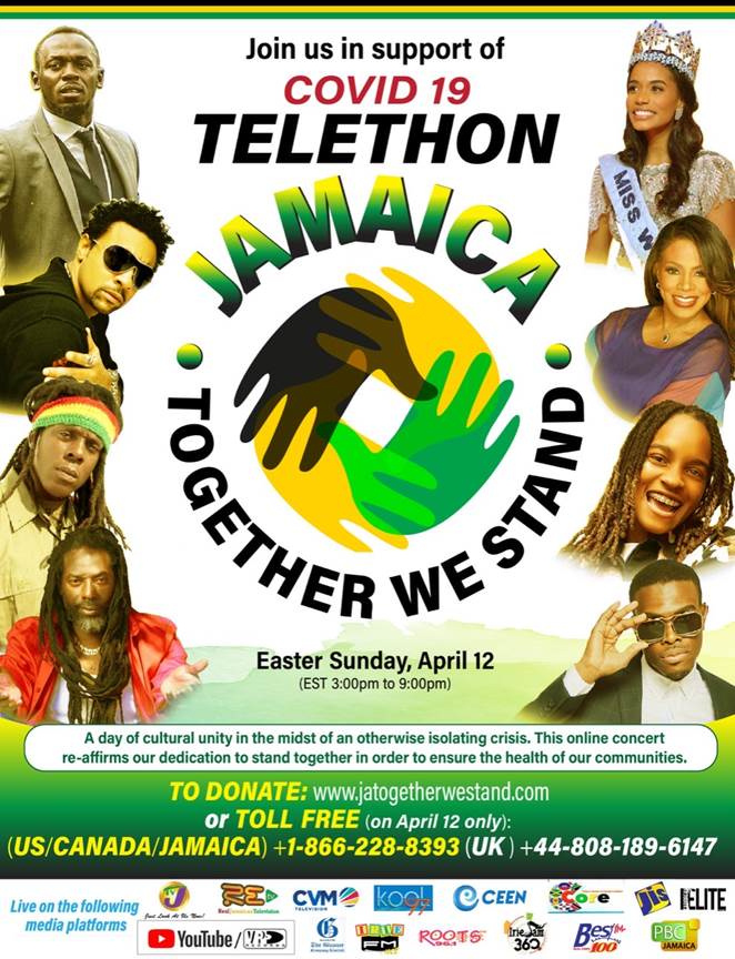 Jamaica Hosts "Together We Stand" Telethon For COVID-19 Relief Efforts