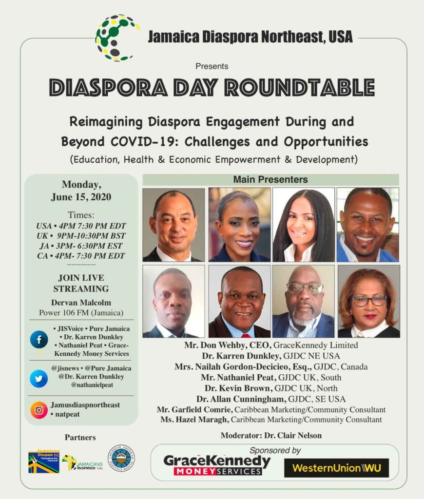 Jamaica Northeast Diaspora, USA Celebrates Diaspora Week, June 14-20, 2020