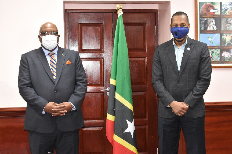 Prime Minister Dr. the Hon. Timothy Harris and ECCB Governor, Timothy Antoine 