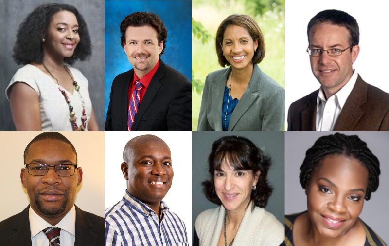 Contributors to the new online COVID-19 resource include, from top left, Dr. Ekuase Sanusi, Dr. Farid F. Youssef, Dr. Keshni L. Ramnanan, Dr. Jason Lofton. From bottom left, Dr. Hayden Spencer, Dr. Osafo Fraser, Dr. Heather Lubell and Dr. Glasha Frank