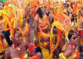 Orange Carnival Masqueraders in Trinidad