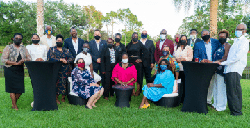 Jamaica’s Consul General (center back row) sharing a historic moment with Jamaican-American Elected officials in tri-county South Florida