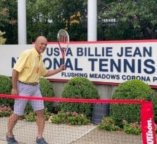 Don Victor Mooney collecting tennis items for Bermuda