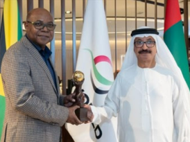 Edmund Bartlett and Sultan Ahmed Bin Sulayem - world travel awards