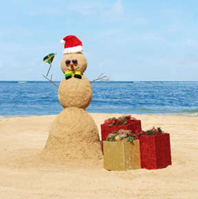 Jamaican holiday traditions from snowmen built in the sand, 