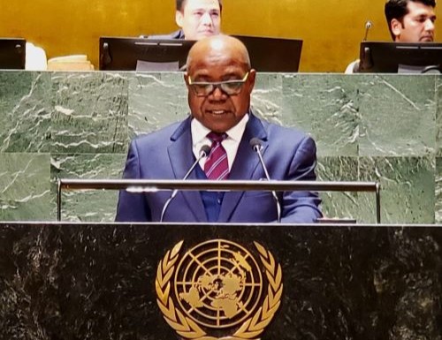 Jamaica’s Minister of Tourism, the Hon. Edmund Bartlett, makes his presentation at the United Nations General Assembly for the adoption of the resolution on Global Tourism Resilience Day
