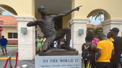 Sprint Legend Usain Bolt Statute in the City of Miramar - Ansin Sports Complex