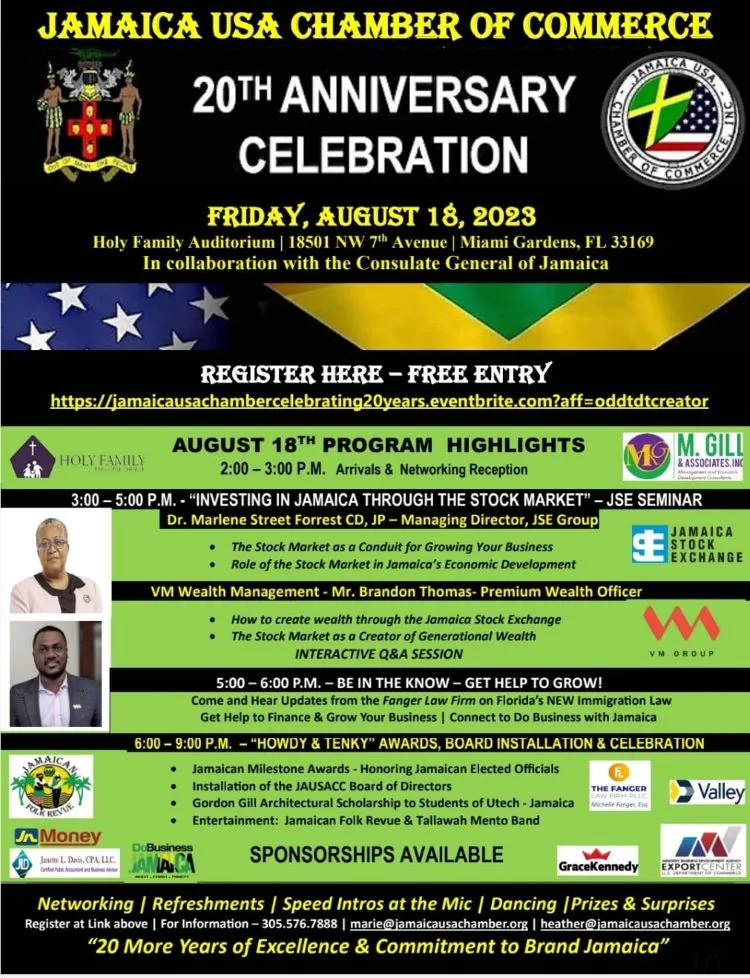 Jamaica USA Chamber of Commerce 20th Anniversary Celebration
