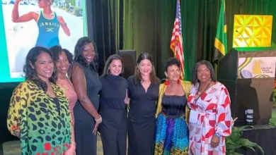 Cathy Goodall, Aisha Rainford, Dr. Camelia Lawrence, Sara Misir, Tessanne Chin,Cindy Breakspeare, Janice McInstosh Jamaican Women of Florida Women's Empowerment Conference Phenomenal Women