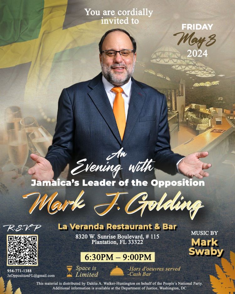 An Evening With Jamaica’s Leader of the Opposition, Mark J. Golding
